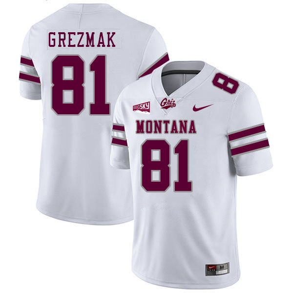 Montana Grizzlies #81 Joseph Grezmak College Football Jerseys Stitched Sale-White